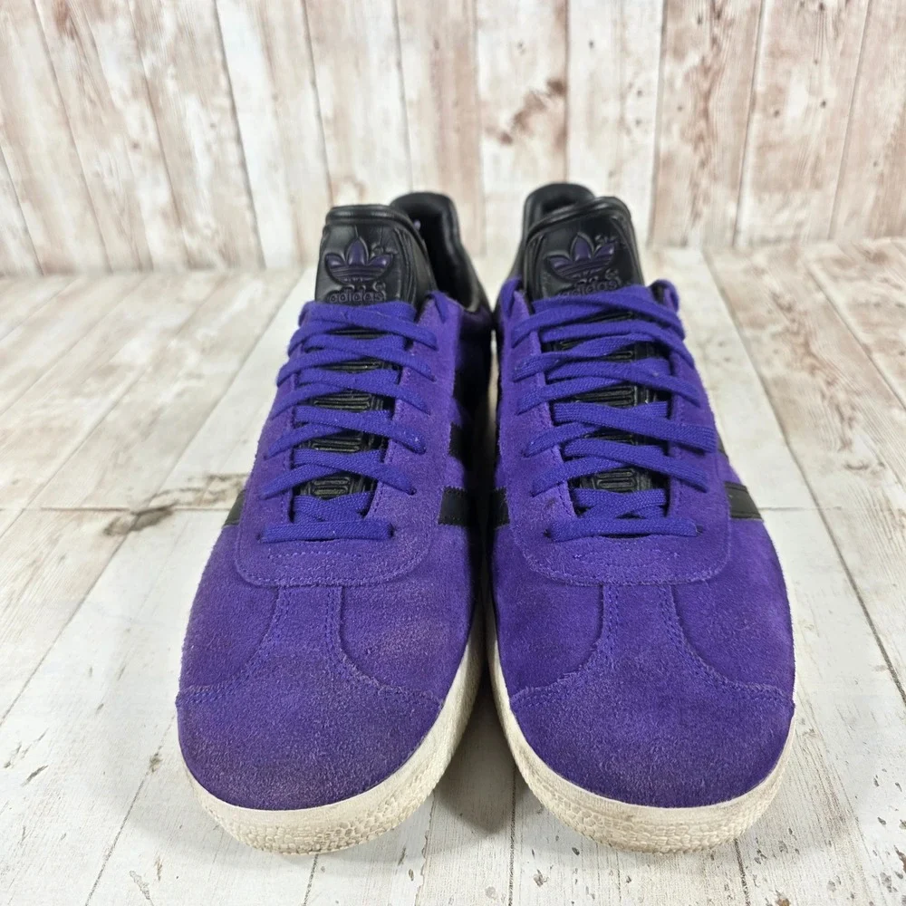 Adidas Gazelle Purple Black Suede Leather Mens Sneakers BZ0034 Size 9.5